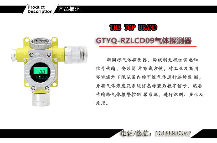 GTYQ-RZLCD09型气体探测器