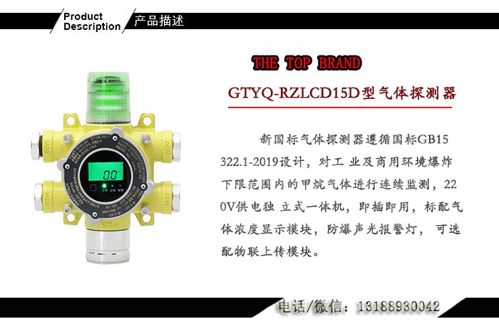 GT-RZLCD15D型气体探测器